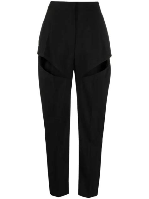 Alexander McQueen Black Slashed Pants Black