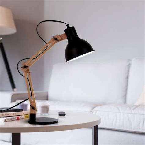 Lampe De Bureau Vintage En Bois Lampe Nuit