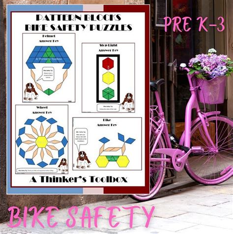 Bike Safety Pattern Block Mat Printables And Worksheets Etsy