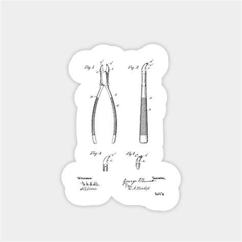 Dental Forceps Vintage Patent Hand Drawing Dental Magnet Teepublic