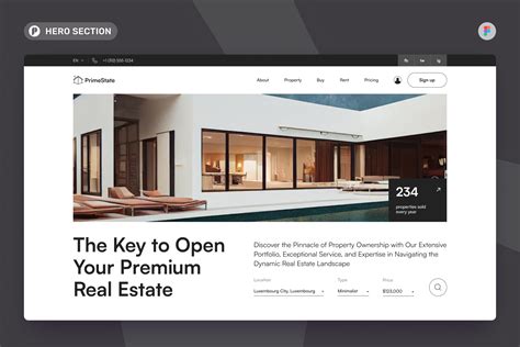 Primestate Real Estate Hero Section Figma Template Design Templates