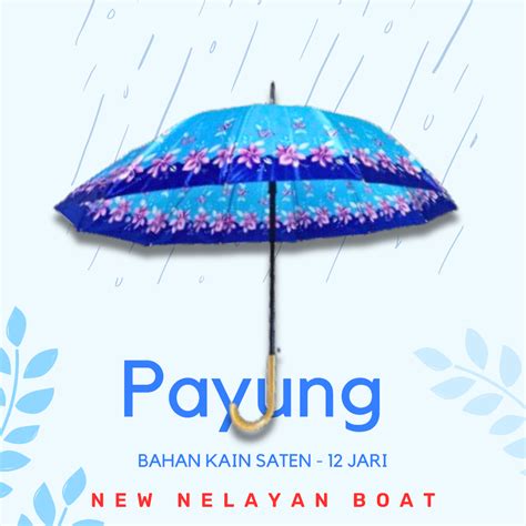 Jual Payung Motif Kembang Kain Saten 12 Jari New Nelayan Boat