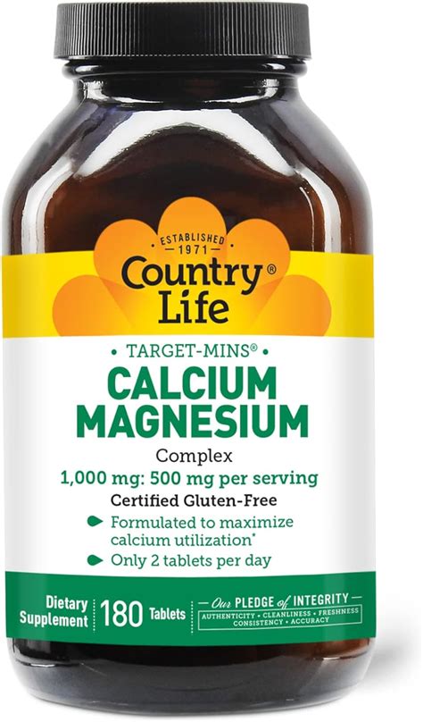 Country Life Target Mins Calcium Magnesium Complex 1000mg 500mg 180 Tablets