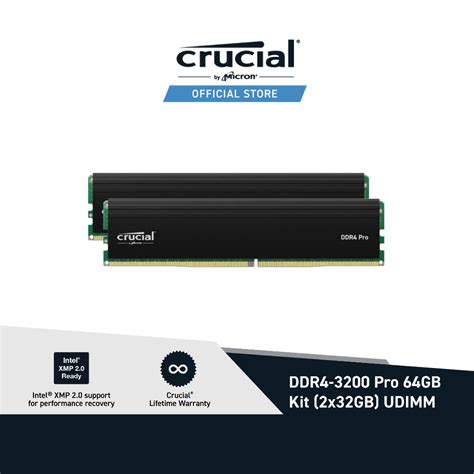 Crucial Pro 64GB Kit 2x32GB DDR4 3200 UDIMM CP2K32G4DFRA32A