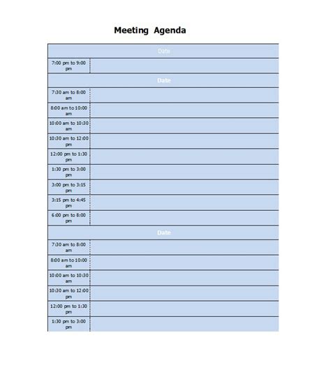 51 Effective Meeting Agenda Templates Free Template With Regard To Free