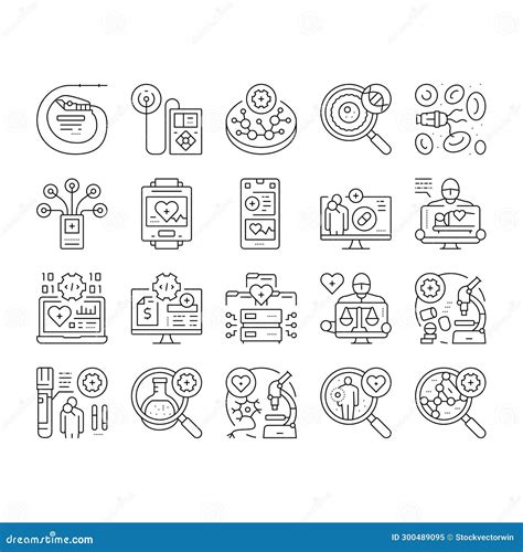 Biomedical Medical Science Icons Set Vector Stock Illustration