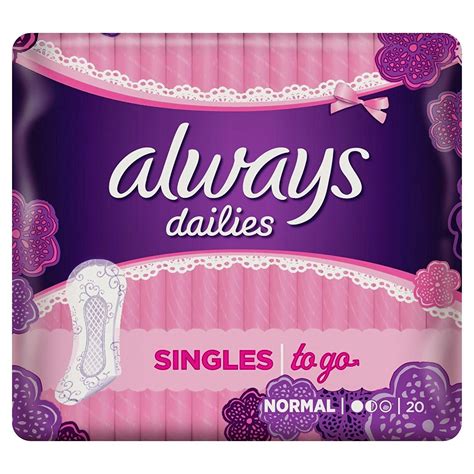 Always Dailies Singles Pantyliners Normal To Go 20 Pcs 1 75