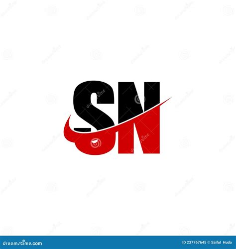 Letter SN Simple Monogram Logo Icon Design Stock Vector Illustration