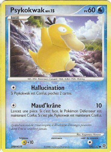 Carte Pokemon Psykokwak Niv Merveilles Secr Tes Pv Vf