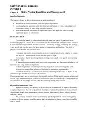 Understanding Measurements, Units, and Physical Quantities in | Course Hero 