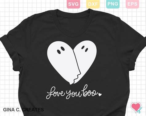 Love You Boo Ghost Heart Svg Cut File Gina C Creates