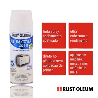 Tinta Spray Rust Oleum Ultra Cover Para Madeira Metal Plastico Branco