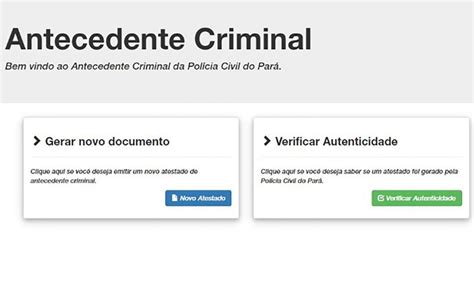 Pol Cia Civil Emite Gratuitamente Certid O De Antecedentes Criminais