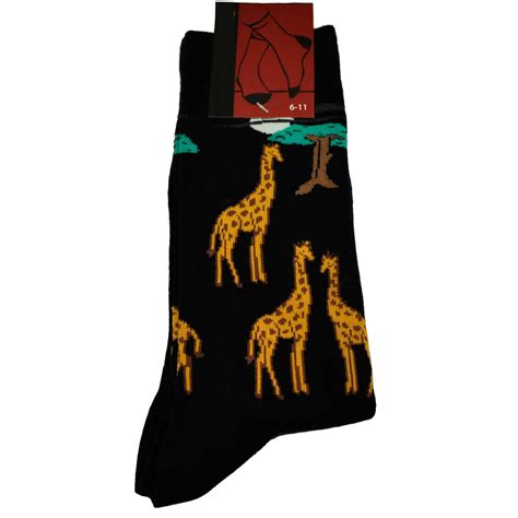 Giraffe Black Men's Novelty Socks from Ties Planet UK
