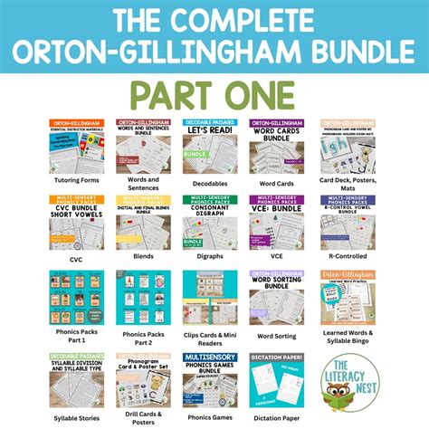 Orton Gillingham Multisensory Phonics Games Activities Bundle The