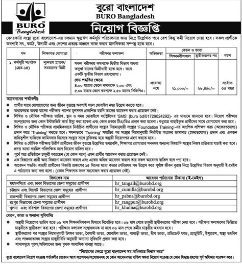 Buro Bangladesh Job Circular 2022 Bdgovtjobs