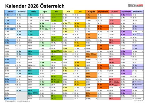kalender  osterreich  excel vorlagen