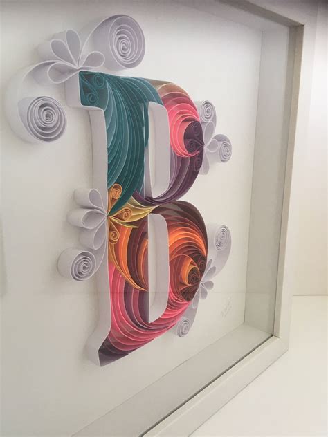 Quilling Art Letter B Paper Art Quilling Letter Framed Etsy