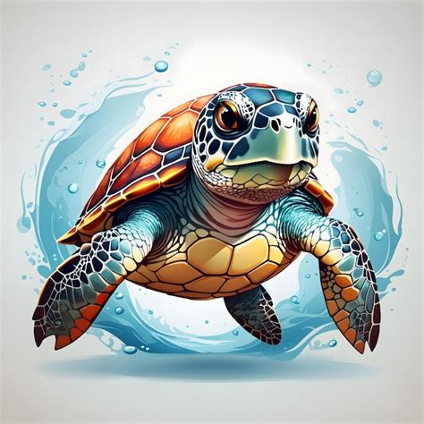 Premium Ai Image Sea Turtle Illustration Ai Generative