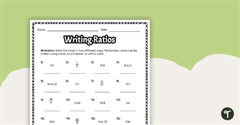 Equivalent Ratios Anchor Chart