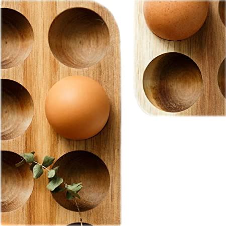 Amazon Kinglin Wooden Egg Holder Countertop Egg Storage Trays