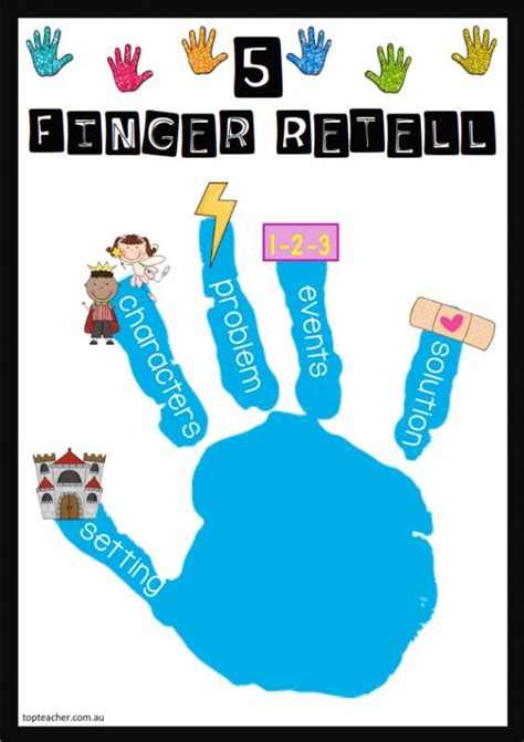 5 Finger Retell Top Teacher Retelling Student Encouragement Five