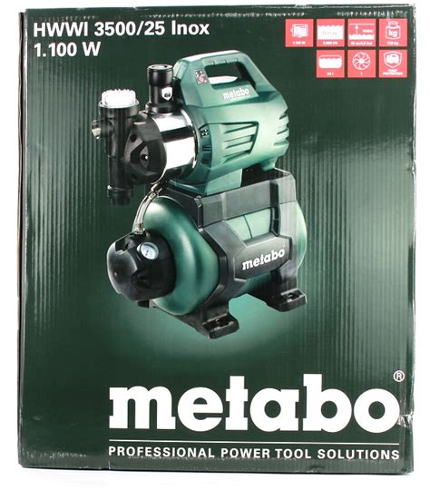 Metabo HWWI 3500/25 Inox 1.100 Watt Hauswasserwerk 600970000 | Metabo ...
