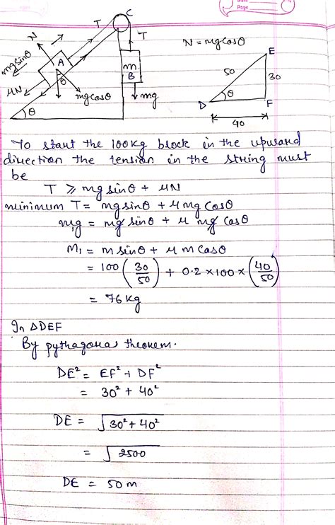 Solved A Kg Block Rests On An Incline The Coefficient Of Static