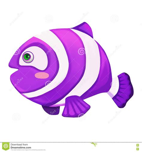 Illustration: Animal Set: Purple Fish. Stock Illustration ...