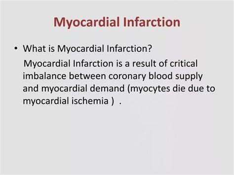 Ppt Myocardial Infarction Powerpoint Presentation Free Download Id