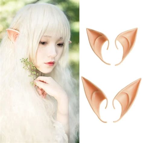 1pair Halloween Latex Elf Ears High Simulation Soft Harmless False Ears