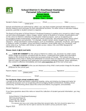 Personal Ination Consent Docx Doc Template PdfFiller