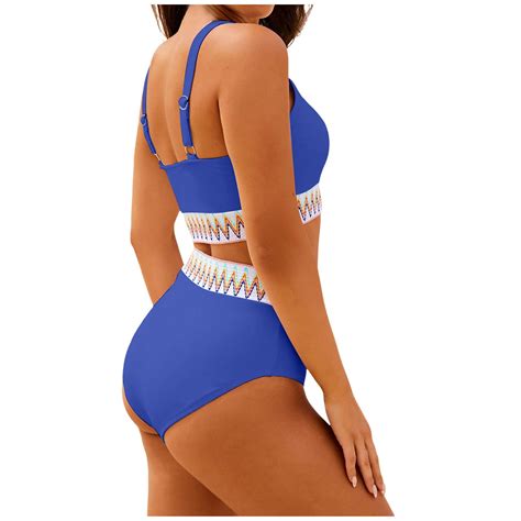 Women S High Waisted Two Piece Push Up Bikini Sets Biquini Sporty High