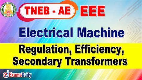 Tneb Ae Electrical Engineering Regulation Efficiency And Secondary