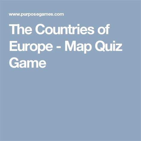 The Countries of Europe - Map Quiz Game | Europe quiz, Quiz, Map quiz