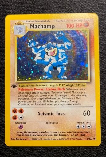 Karta Pokèmon Machamp Base set 1st edition Izabelin Kup teraz