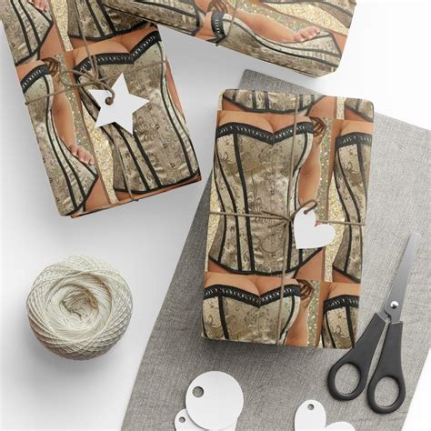 Hot Chick In Gold Lingerie Birthday Wrapping Papers Etsy