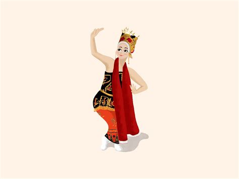 Gandrung Dance Tari Jaipong Art Photoshop Design Drawing Illustrations