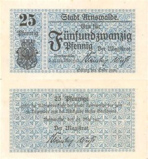 25 Pfennig City Of Arnswalde Numista