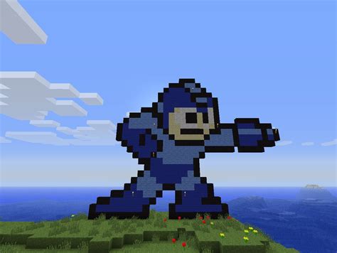 Mega Man Pixel Art Minecraft Project