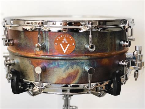 Rainbow Patina 6.5x14 Brass w/ Chrome | Vertical Drum Co | Drums For ...