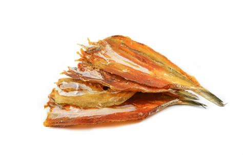 dried fish isolated dry salted fish  white background  stock
