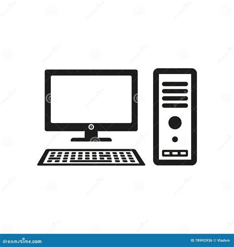 The Computer Icon. PC Symbol Stock Vector - Illustration of element ...