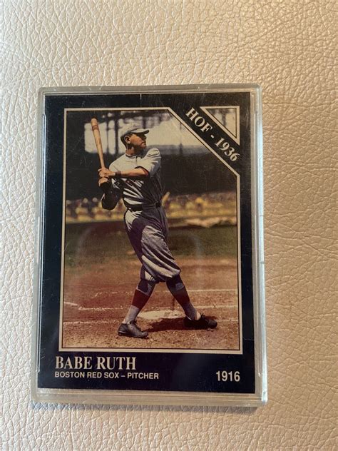 Babe Ruth Baseball Card HOF 1936 Boston Red Sox Pitcher Sporting News