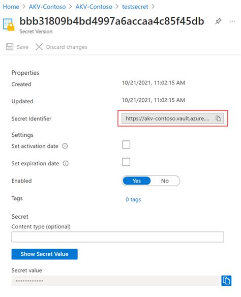 Azure Key Vault Secret Identifier