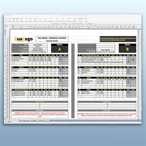 Planilha De Treino Em Excel Wayliteenterprises