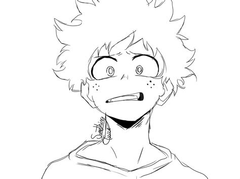 My Hero Academia Deku Line Art