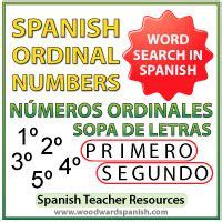 Spanish Ordinal Numbers Word Search Worksheet Writing Numbers, Number ...