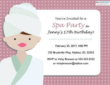 Spa Party Invitations | LoveToKnow