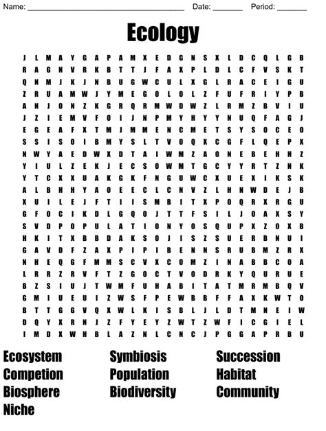 Ecology Word Search WordMint